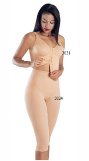 3031: Mini compression Vest, Extra Firm Support Seamed Cup, Front Closure, Adjustable Straps 3024: Below Knee Girdle, Reinforced Abdomen, Open Crotch   3031: Mini Chaleco De Compresion, Extra firme soporte Copa Con Costura, Cierre Delantero, Tiras Ajustable 3024: Faja largo debajo de la rodilla, Resfuerzo en el abdomen, Abertura entre las piernas.  