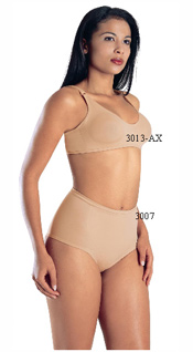 3013-AX: Bra Pre-Molded Seamless Cup, Adjustable Straps 3007: Compression Briefs, Crotch Hook & Eye Closure, Reinforced Front Panel  3013-AX: Brassier Prehormada Copa Sin Constura, Tiras Ajustable 3007: Panty de Compresion con Cierre de Broches, Resfuerzo Panel Delantero.     